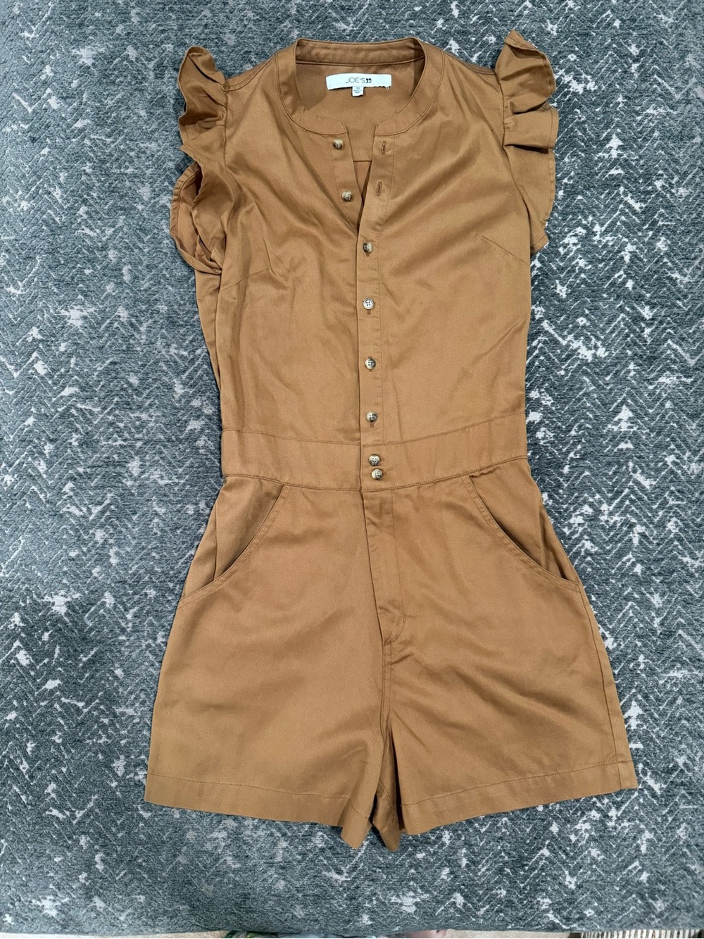 Joe’s Jeans Henna Flutter Sleeve Romper Brown Tan XS
